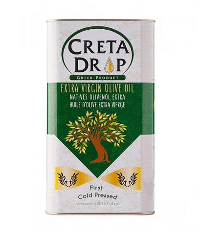 Справжня оливкова олія Extra Virgin CRETA DROP перший холодний віджим, 3 л описание
